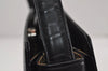Authentic Burberrys Vintage Check Shoulder Hand Bag Purse Leather Black 9057J