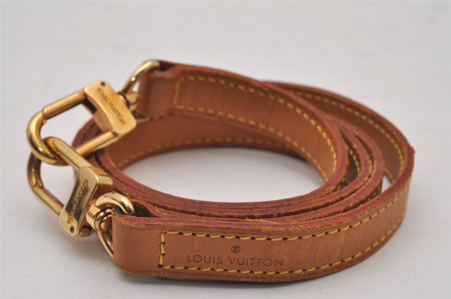 Authentic Louis Vuitton Leather Shoulder Strap Beige 39