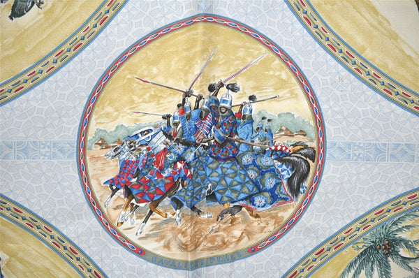 Authentic HERMES Carre 90 Scarf "CAVALIERS PEULS" Silk Navy 9059I