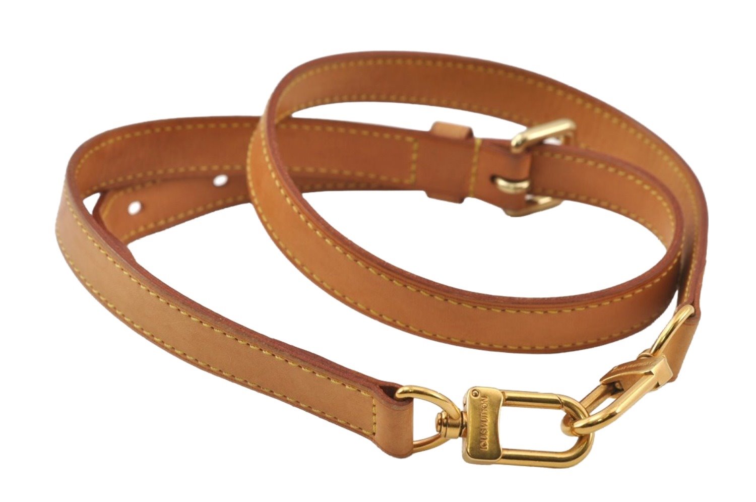 Authentic Louis Vuitton Leather Shoulder Strap Beige 37.4-43.7