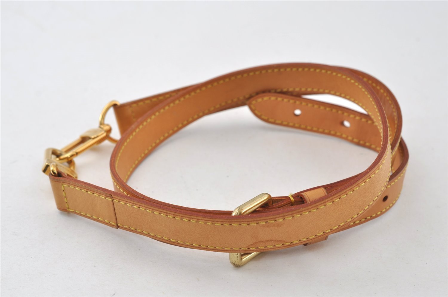 Authentic Louis Vuitton Leather Shoulder Strap Beige 37.4-43.7