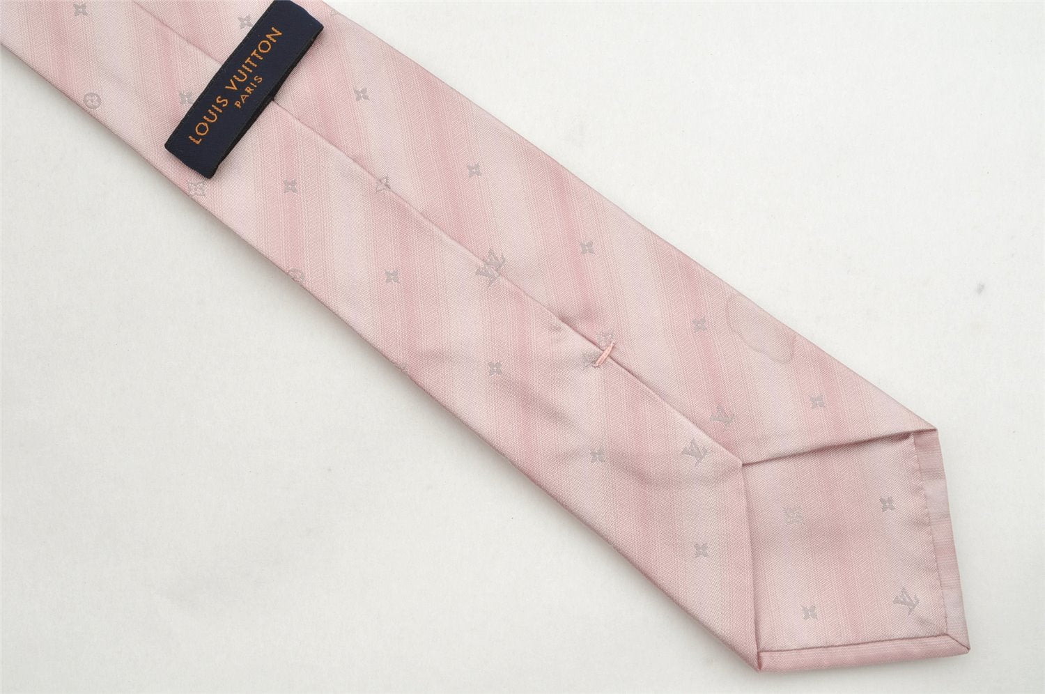 Auth Louis Vuitton Monogram Design Cravat Whisper Necktie Tie Silk Pink 9062J