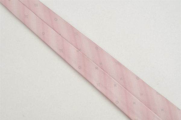 Auth Louis Vuitton Monogram Design Cravat Whisper Necktie Tie Silk Pink 9062J