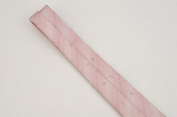 Auth Louis Vuitton Monogram Design Cravat Whisper Necktie Tie Silk Pink 9062J