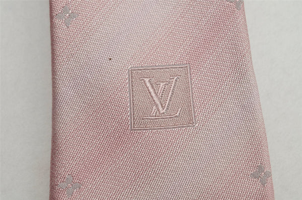 Auth Louis Vuitton Monogram Design Cravat Whisper Necktie Tie Silk Pink 9062J