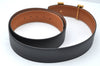 Authentic HERMES Constance Leather Belt Size 105cm 41.3" Black Box 9063L