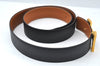 Authentic HERMES Constance Leather Belt Size 105cm 41.3" Black Box 9063L