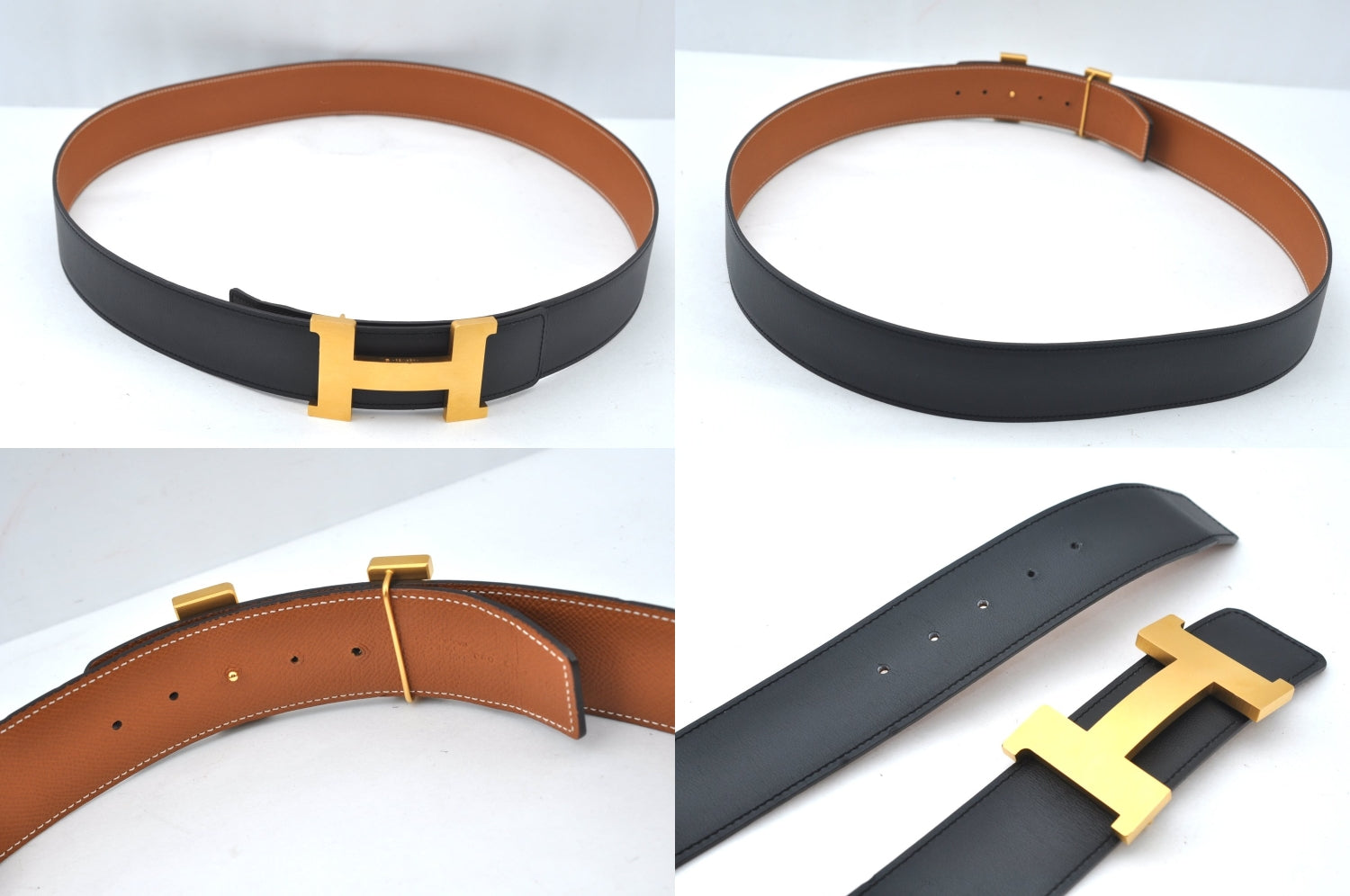 Authentic HERMES Constance Leather Belt Size 105cm 41.3