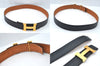 Authentic HERMES Constance Leather Belt Size 105cm 41.3" Black Box 9063L