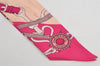 Authentic HERMES Twilly Scarf "FESTIVAL DES AMAZONES" Silk Pink Box 9064J