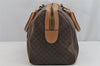 Authentic CELINE Macadam Blason Pattern Hand Boston Bag PVC Leather Brown 9065J