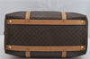 Authentic CELINE Macadam Blason Pattern Hand Boston Bag PVC Leather Brown 9065J