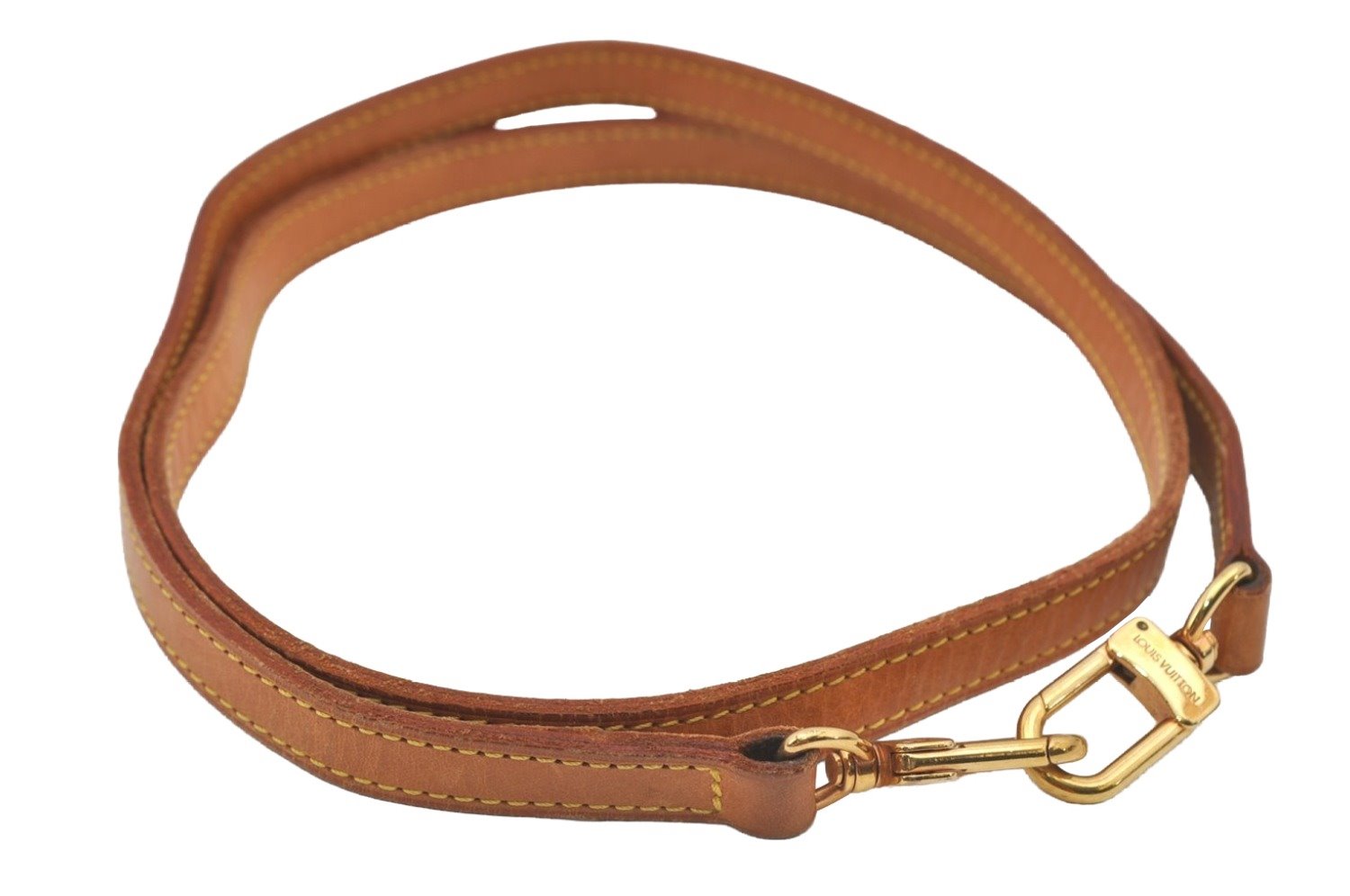 Authentic Louis Vuitton Leather Shoulder Strap Beige 46.9