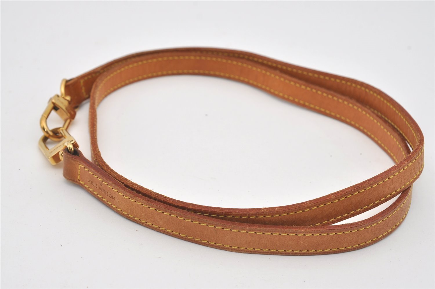 Authentic Louis Vuitton Leather Shoulder Strap Beige 46.9