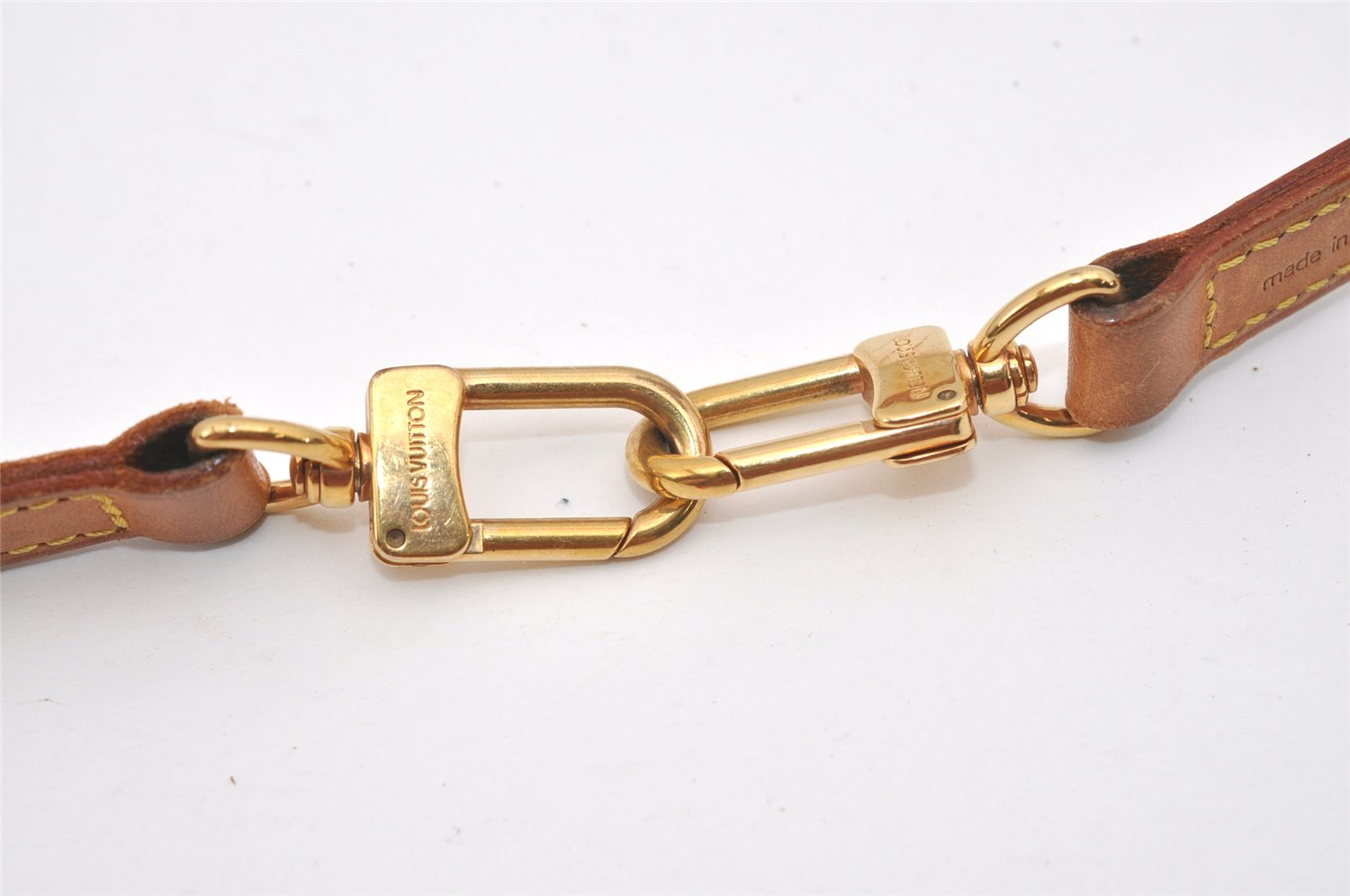 Authentic Louis Vuitton Leather Shoulder Strap Beige 46.9