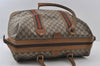 Authentic GUCCI Web Sherry Line Travel Bag GG PVC Leather Brown Junk 9068I