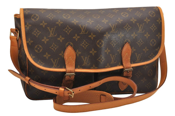 Authentic Louis Vuitton Monogram Gibeciere GM Shoulder Cross Bag M42246 LV 9068J