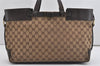 Authentic GUCCI Vintage Tote Hand Bag GG Canvas Leather 106251 Brown 9069I
