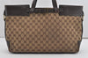 Authentic GUCCI Vintage Tote Hand Bag GG Canvas Leather 106251 Brown 9069I