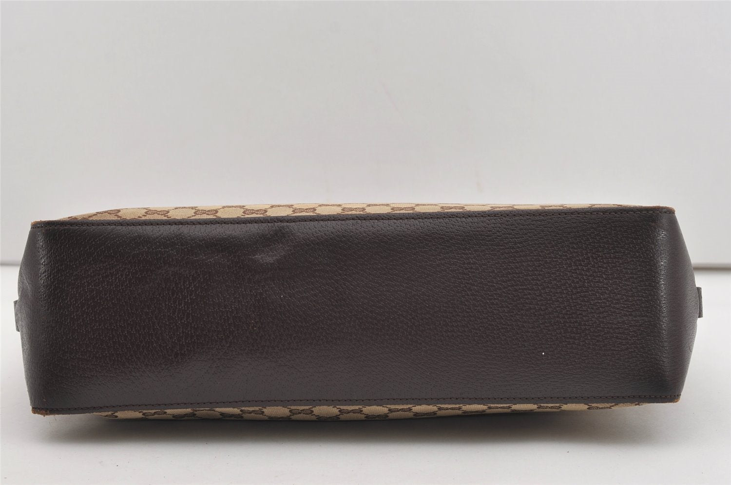 Authentic GUCCI Vintage Tote Hand Bag GG Canvas Leather 106251 Brown 9069I