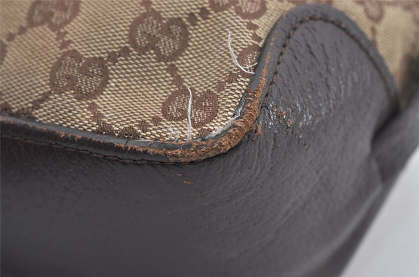 Authentic GUCCI Vintage Tote Hand Bag GG Canvas Leather 106251 Brown 9069I