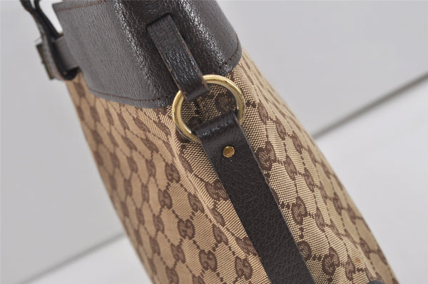 Authentic GUCCI Vintage Tote Hand Bag GG Canvas Leather 106251 Brown 9069I