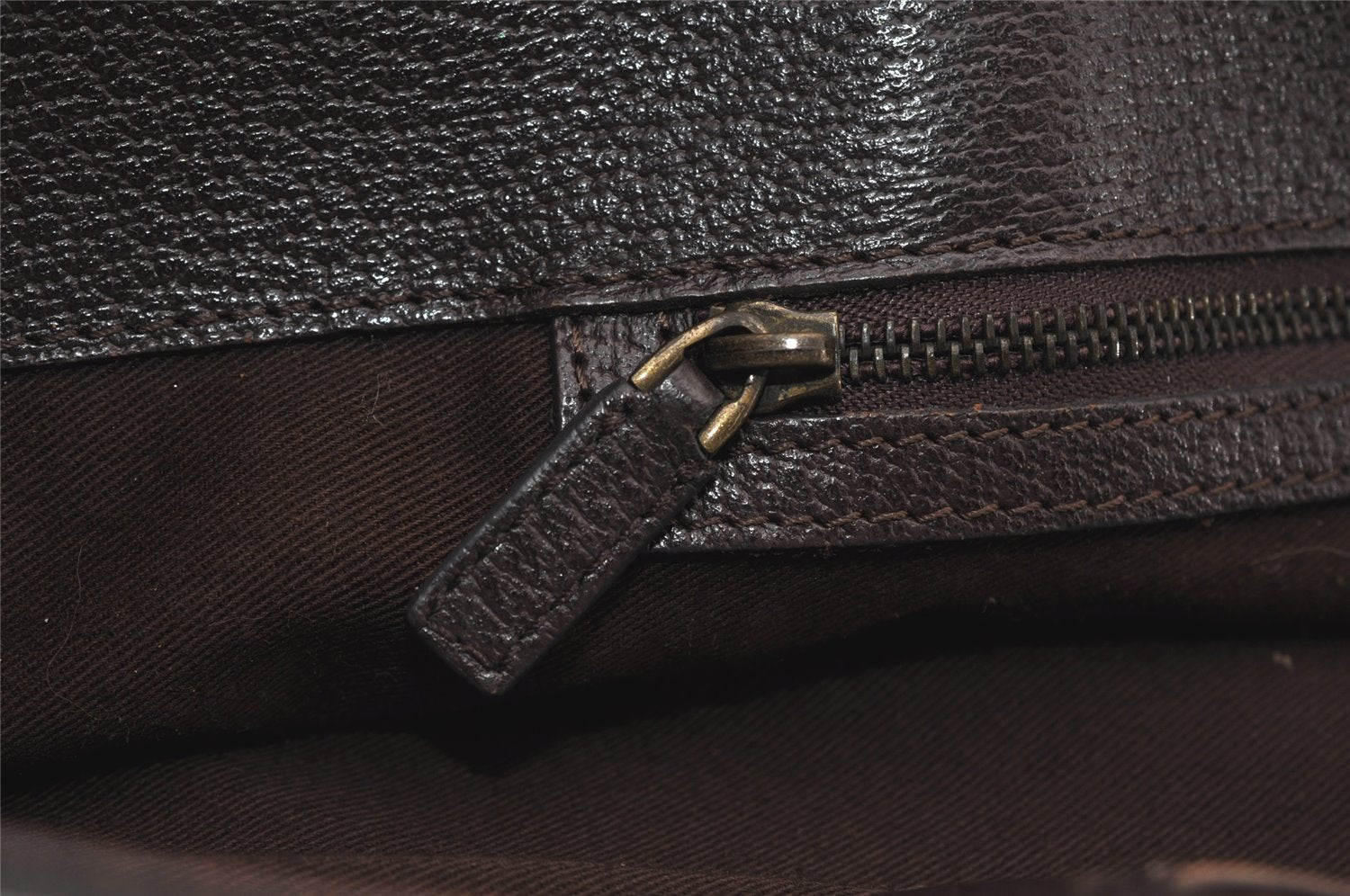 Authentic GUCCI Vintage Tote Hand Bag GG Canvas Leather 106251 Brown 9069I