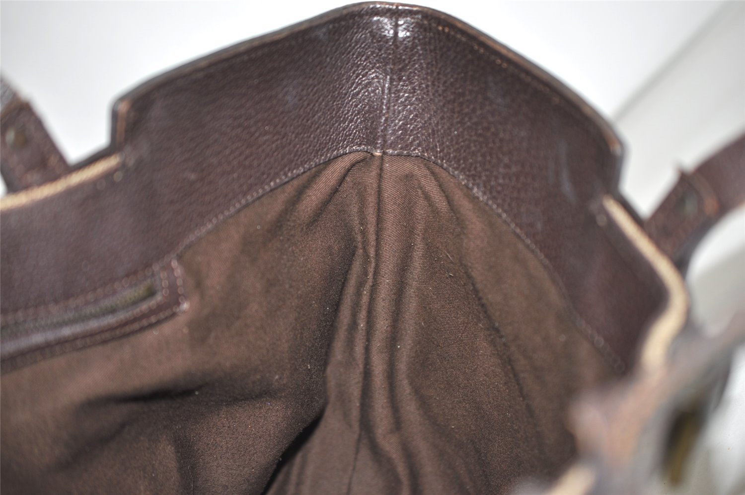 Authentic GUCCI Vintage Tote Hand Bag GG Canvas Leather 106251 Brown 9069I