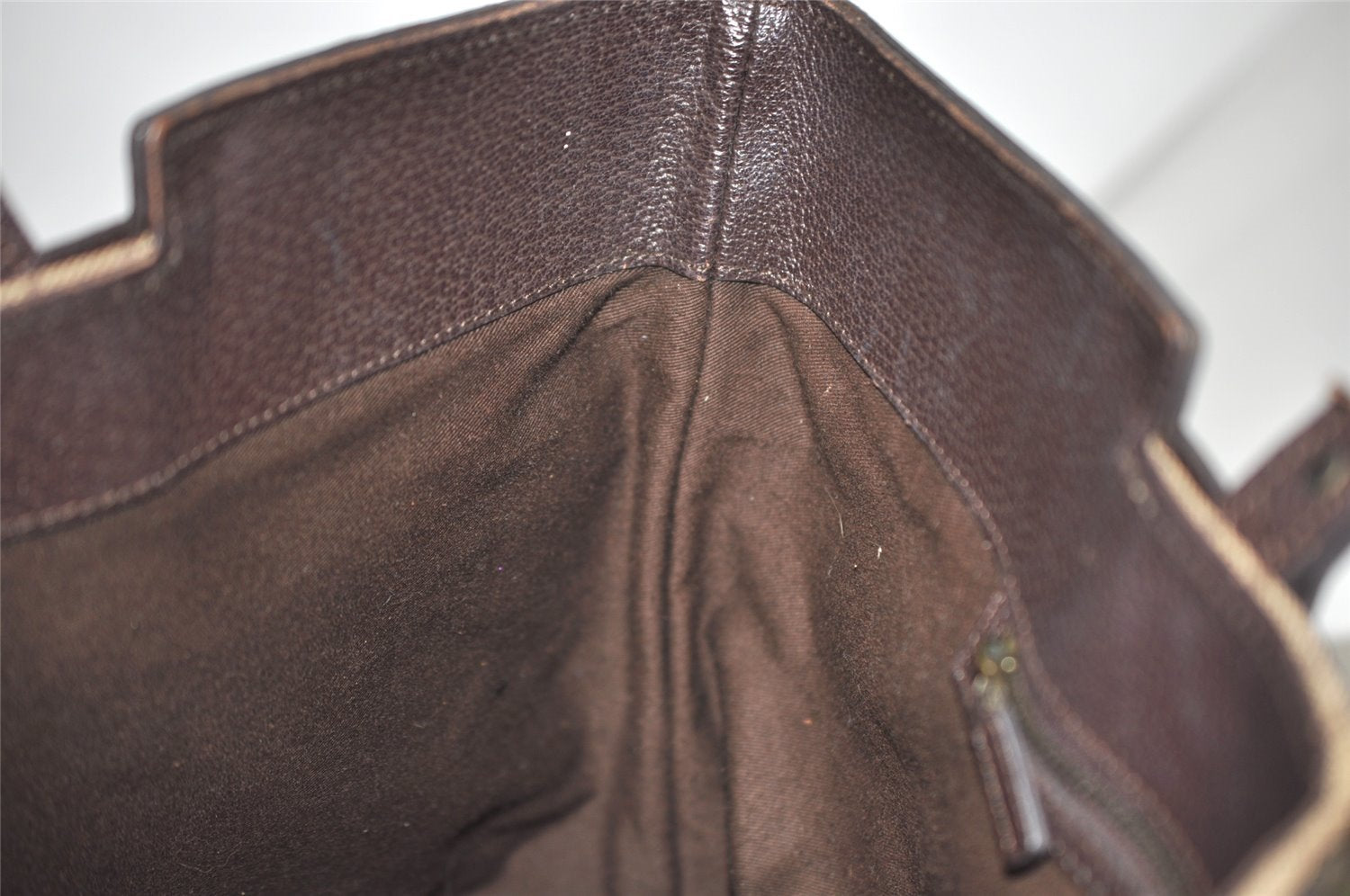 Authentic GUCCI Vintage Tote Hand Bag GG Canvas Leather 106251 Brown 9069I