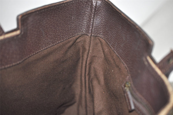 Authentic GUCCI Vintage Tote Hand Bag GG Canvas Leather 106251 Brown 9069I