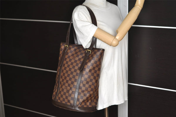 Authentic Louis Vuitton Damier Bucket GM Shoulder Bag SP Order N42236 Junk 9069J