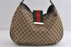 Auth GUCCI Web Sherry Line Shoulder Bag GG Canvas Leather 233604 Brown 9071I