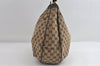 Auth GUCCI Web Sherry Line Shoulder Bag GG Canvas Leather 233604 Brown 9071I