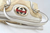 Authentic GUCCI Web Sherry Line Britt Boston Hand Bag PVC 170009 White 9073I