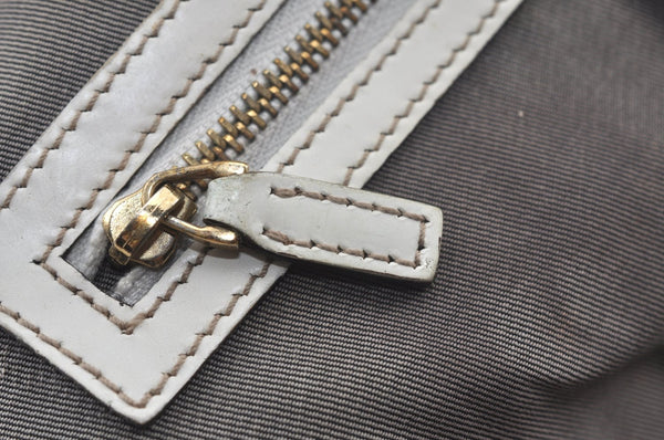 Authentic GUCCI Web Sherry Line Britt Boston Hand Bag PVC 170009 White 9073I