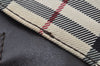 Authentic BURBERRY Vintage Nova Check Nylon Leather Hand Bag Purse Beige 9074I