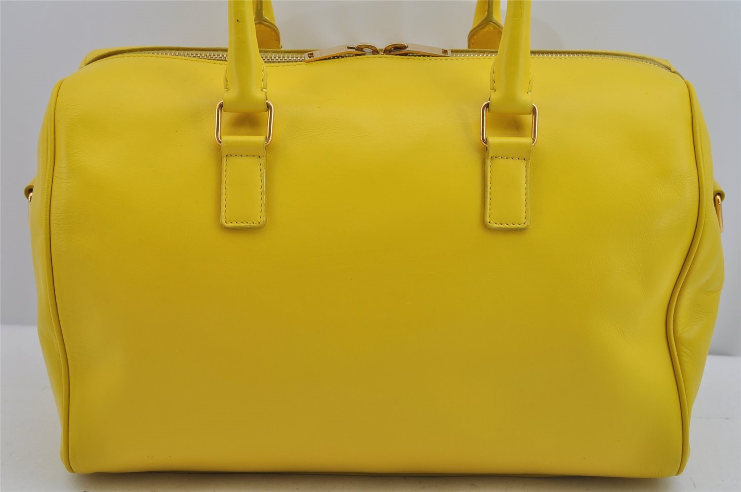 Authentic SAINT LAURENT Baby Duffle 2Way Hand Bag Leather 314704 Yellow 9075J