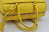 Authentic SAINT LAURENT Baby Duffle 2Way Hand Bag Leather 314704 Yellow 9075J