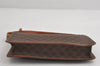 Authentic CELINE Macadam Blason Pattern Pouch Purse PVC Leather Brown 9076I