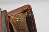 Authentic CELINE Macadam Blason Pattern Pouch Purse PVC Leather Brown 9076I