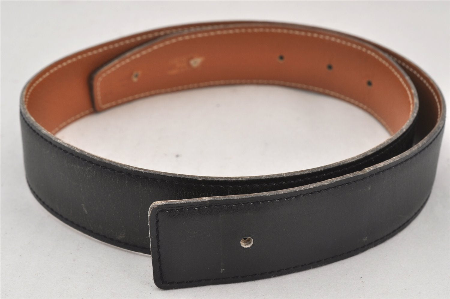 Authentic HERMES Leather Belt Reversible Size 65cm 25.6