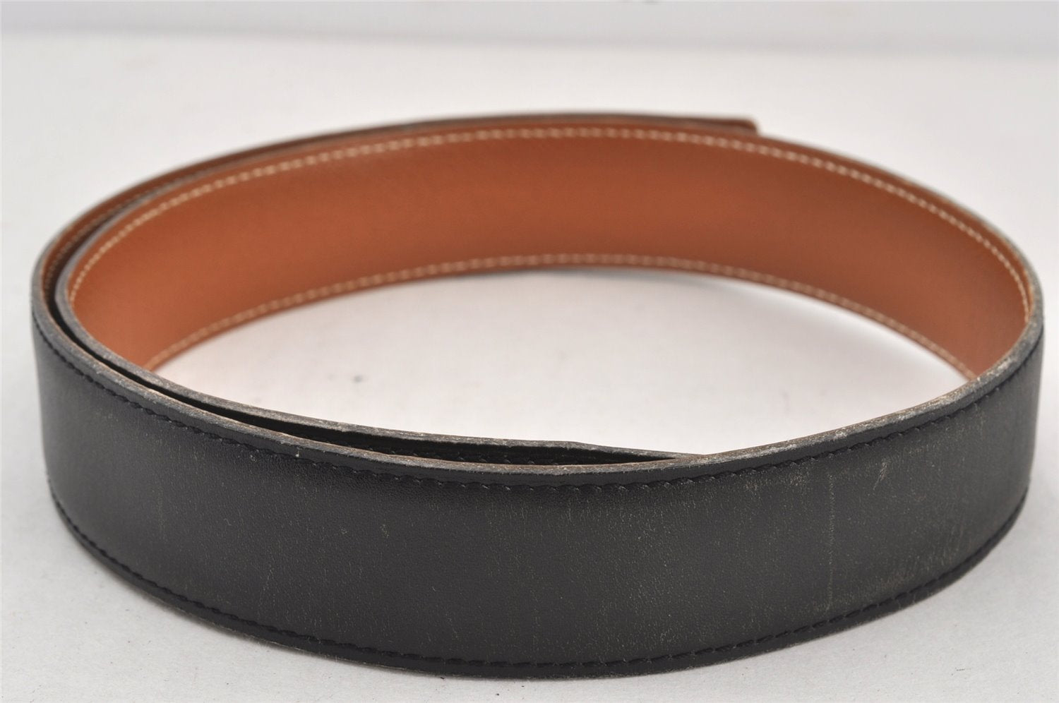 Authentic HERMES Leather Belt Reversible Size 65cm 25.6