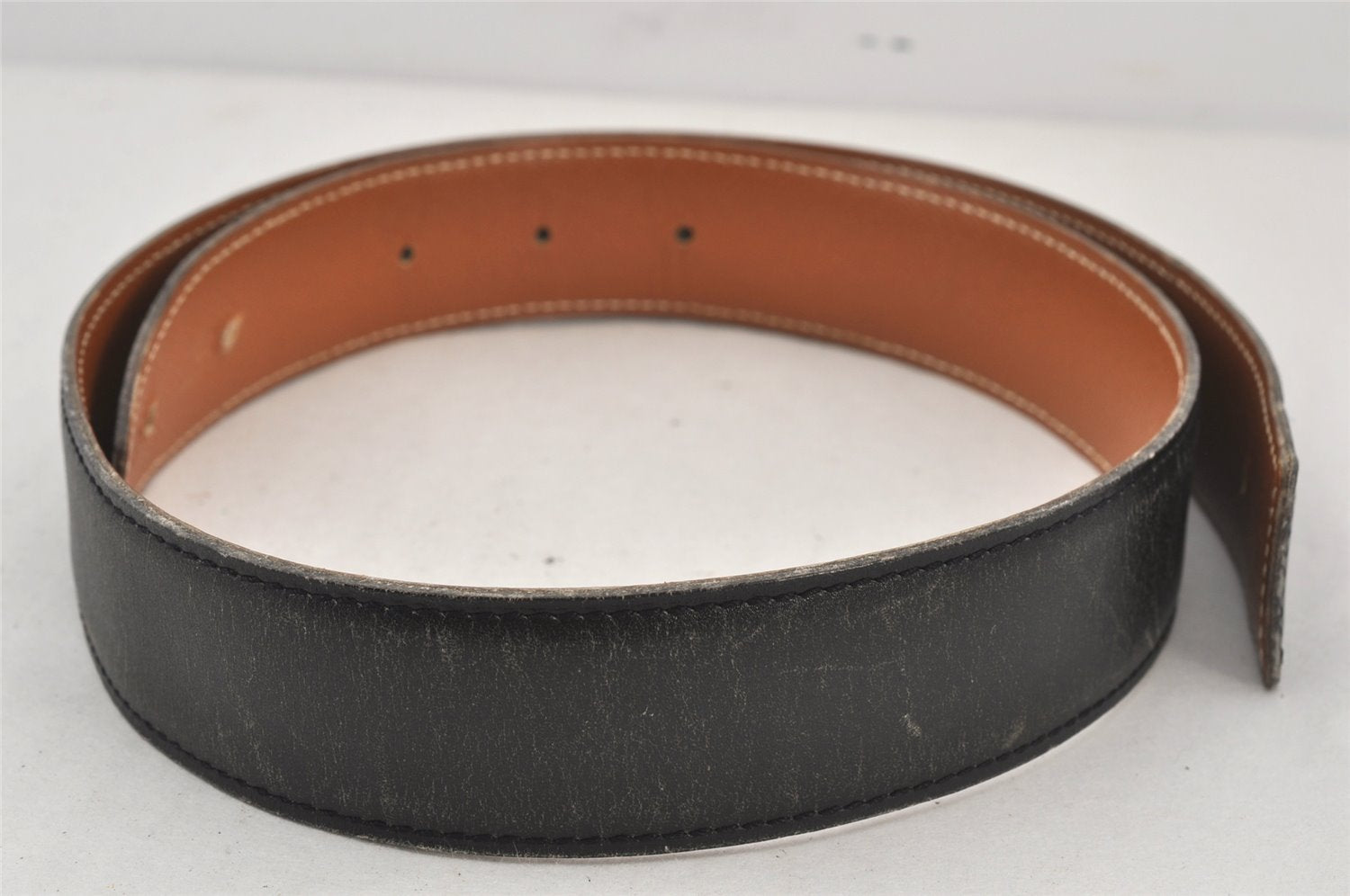 Authentic HERMES Leather Belt Reversible Size 65cm 25.6