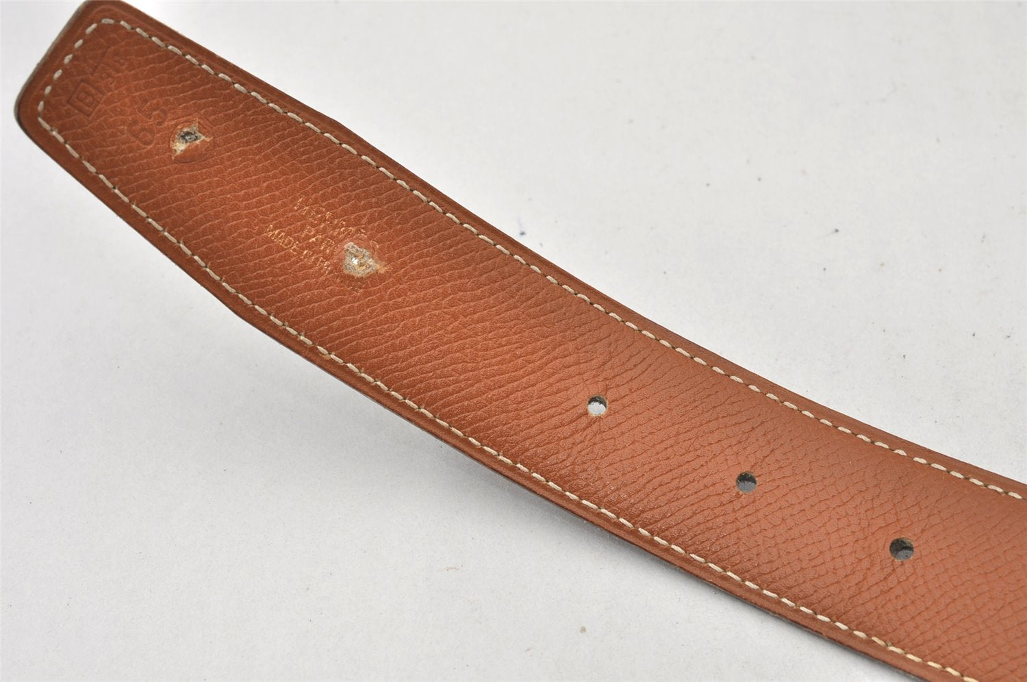 Authentic HERMES Leather Belt Reversible Size 65cm 25.6