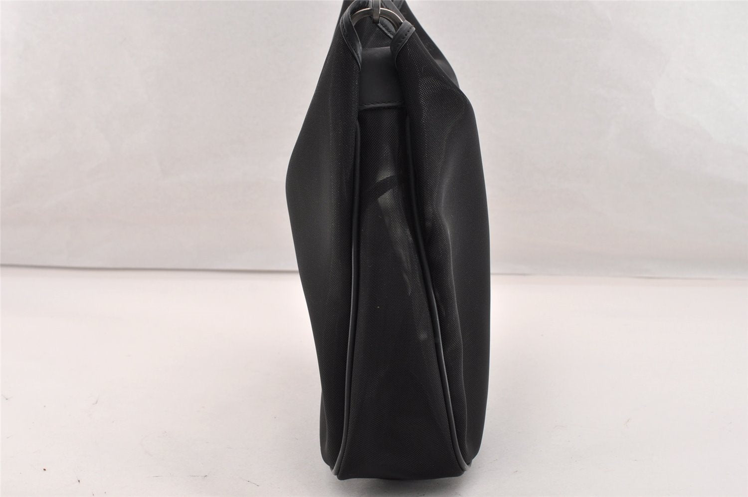 Authentic GUCCI Bamboo Shoulder Bag Purse Mesh Leather 0015638 Black 9079I