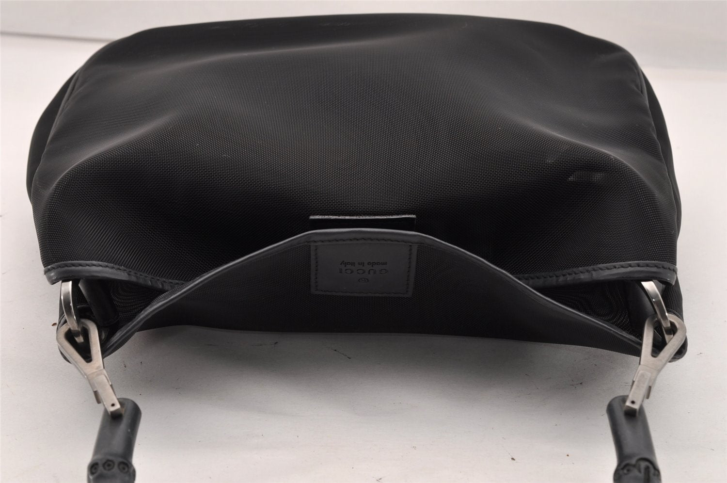 Authentic GUCCI Bamboo Shoulder Bag Purse Mesh Leather 0015638 Black 9079I