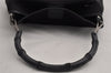 Authentic GUCCI Bamboo Shoulder Bag Purse Mesh Leather 0015638 Black 9079I
