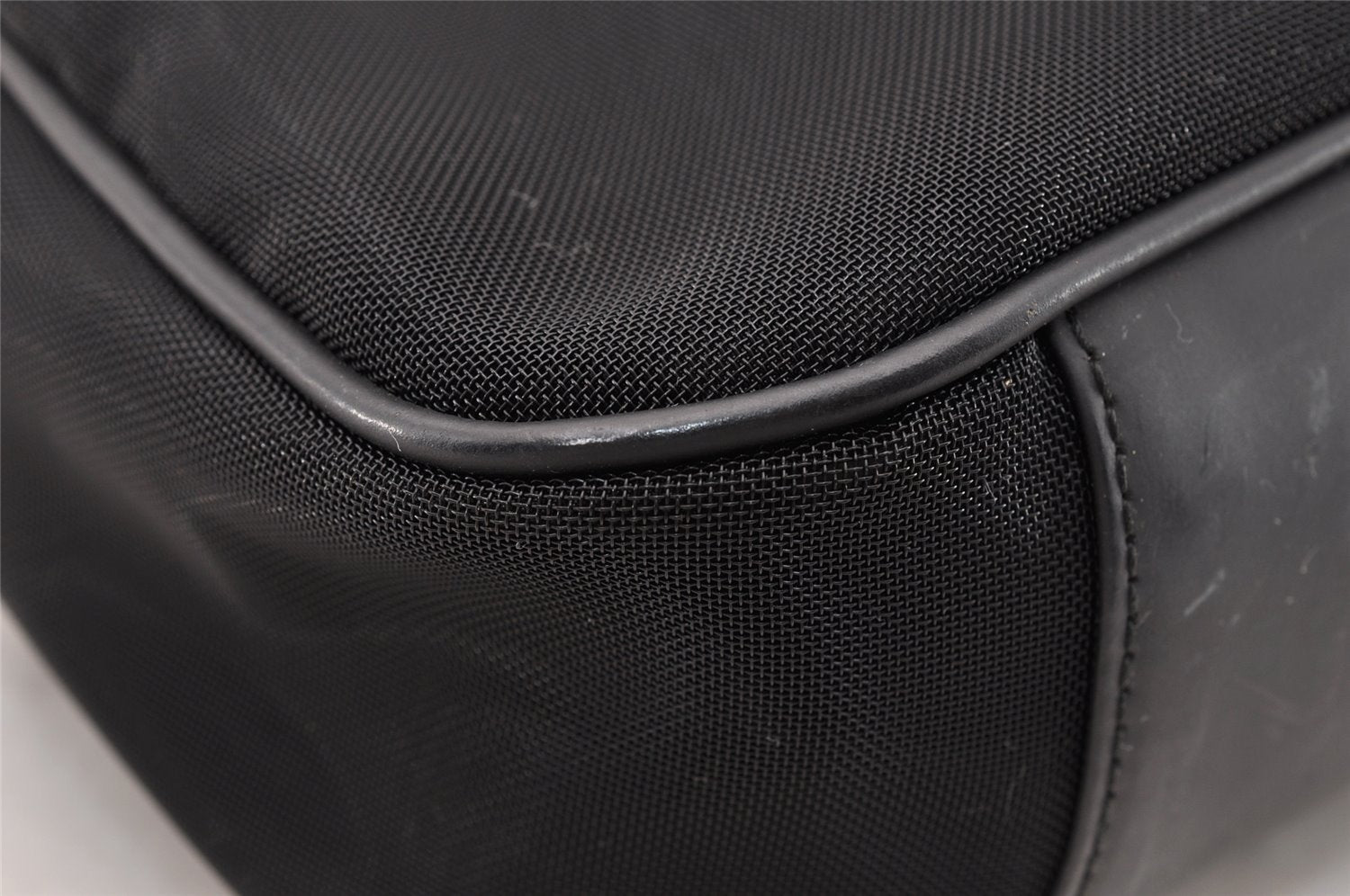 Authentic GUCCI Bamboo Shoulder Bag Purse Mesh Leather 0015638 Black 9079I