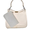 Authentic GUCCI Bamboo Shoulder Bag Purse Mesh Leather 0015638 White 9080I