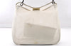Authentic GUCCI Bamboo Shoulder Bag Purse Mesh Leather 0015638 White 9080I